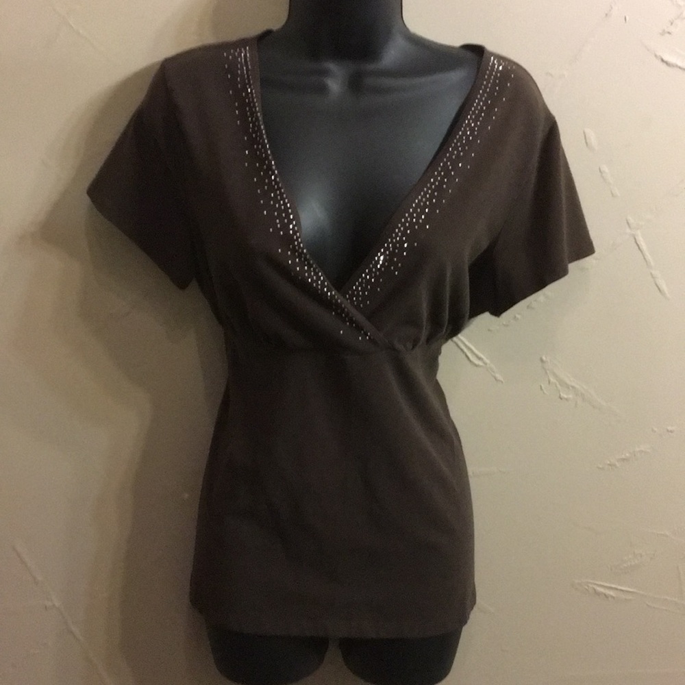 Sonoma bejeweled low cut top